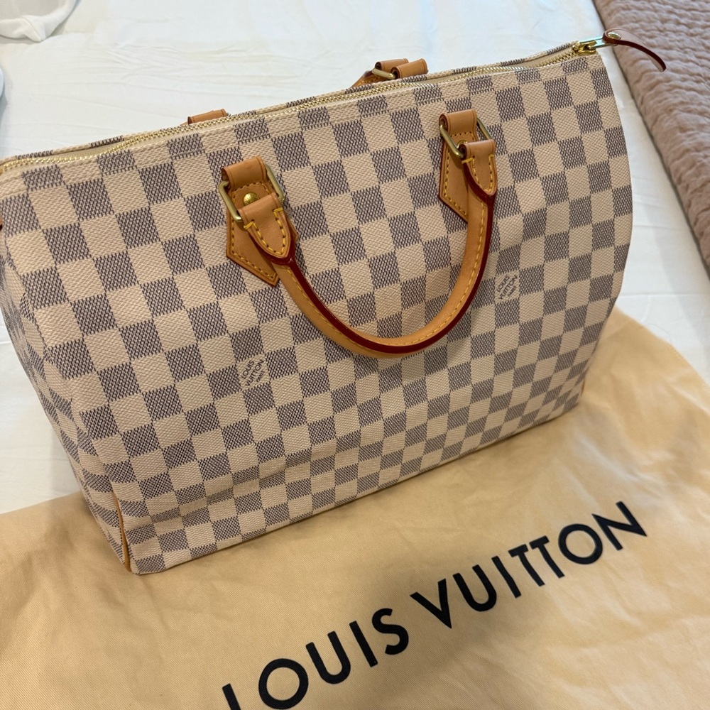 LOUIS VUITTON Damier Azur Bag Speedy 35 Like new!